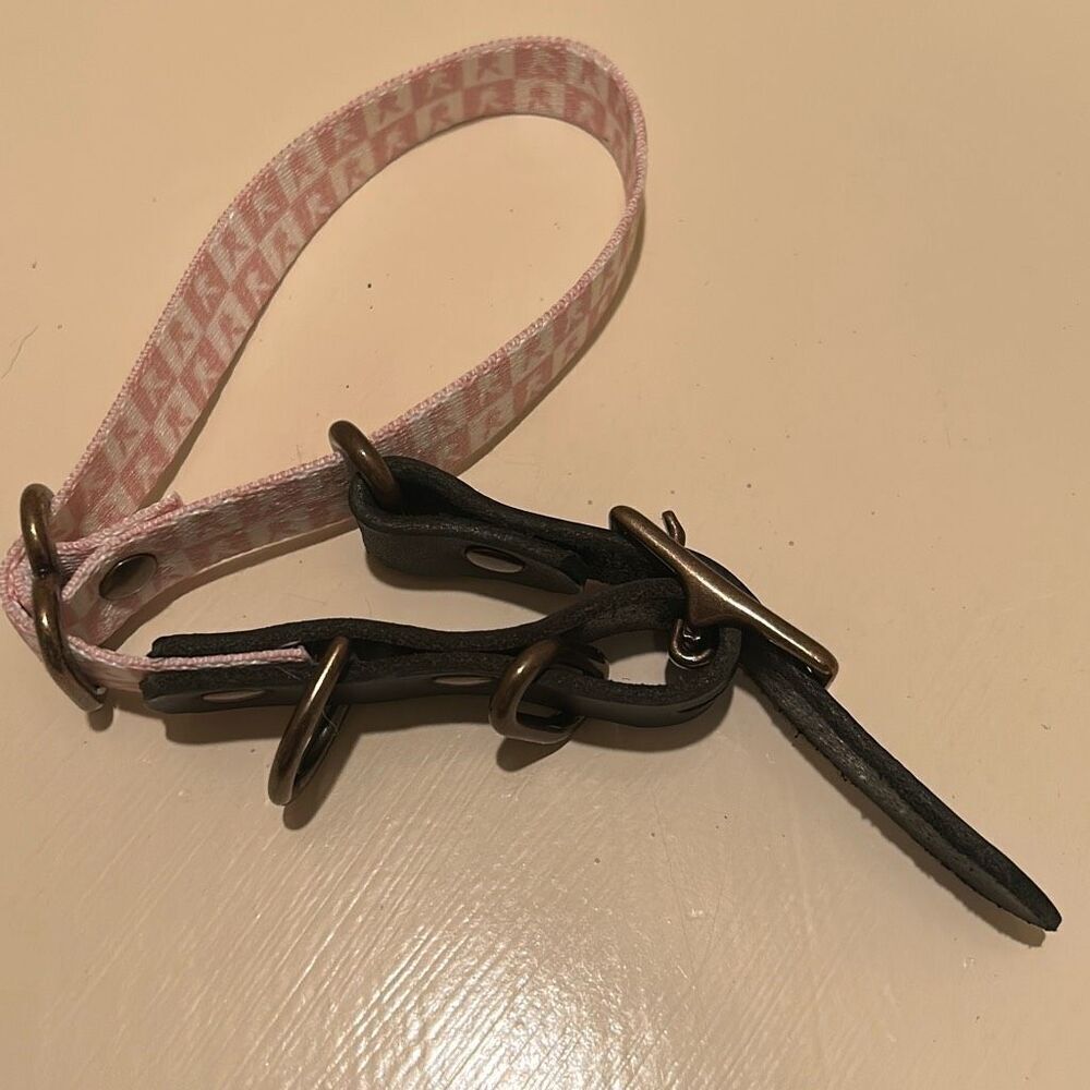 Playboy Small Dog Collar Pink Checkered Bunny Print Buckle Closure New